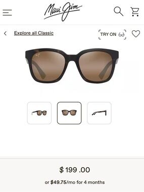 Maui Jim Men’s Black Frame Brown Gradient Polarized Sunglasses